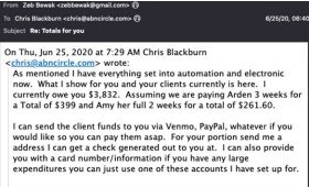 Screenshot of detailed emails Christopher Sta
sent to his co-conspirators explaining both the spreadsheet and the nature of the scheme.
On